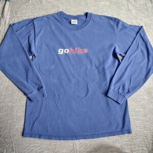 Vintage Montana Shirt Size Large Blue‎ Long Sleeve Cotton Hike Anvil